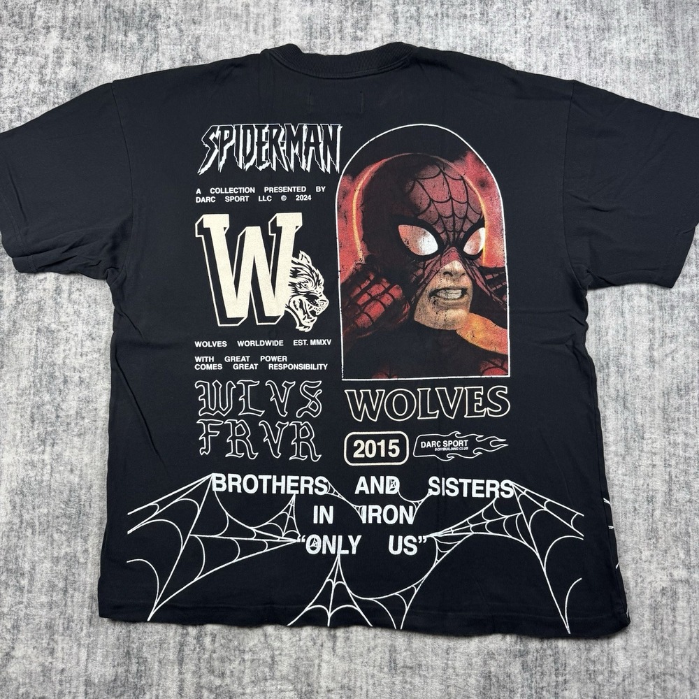 Darc Sport Wolves Spider-Man With Great Power Collection Black Sz XL